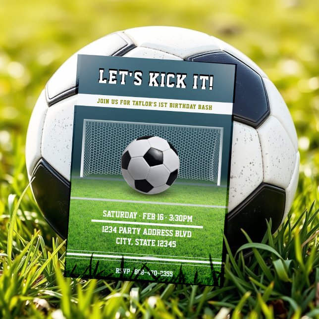 Invitation Football de terrain 1er anniversaire (Créateur téléchargé)