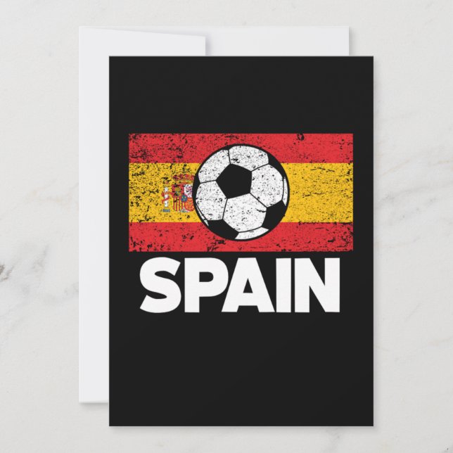 Invitation Football Espagne Drapeau Football Joueur 2021 Cade (Devant)