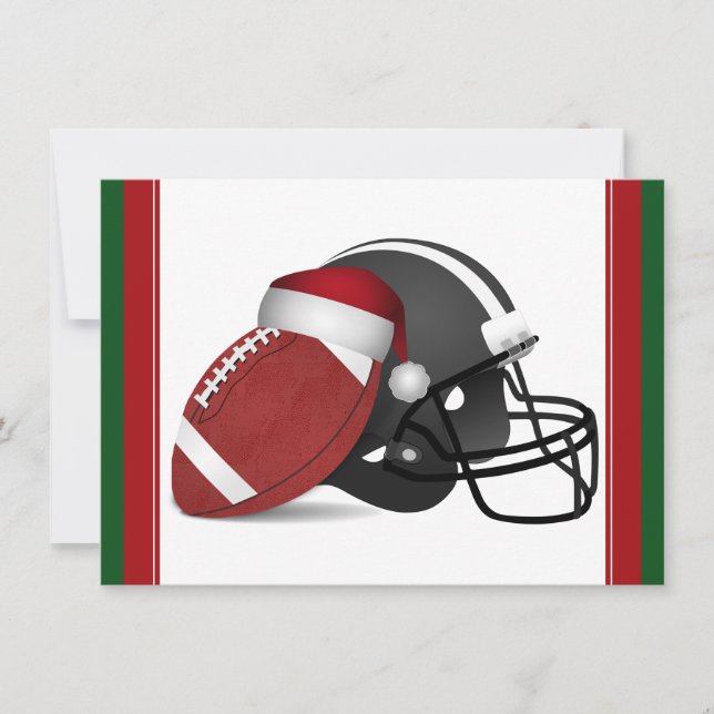 Invitation Football Et Casque De Noël (Devant)