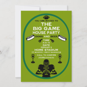 Invitation Football Et Hotdog House Party