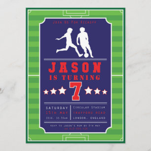 Invitation Football - Football - Garçons - Anniversaire - Inv