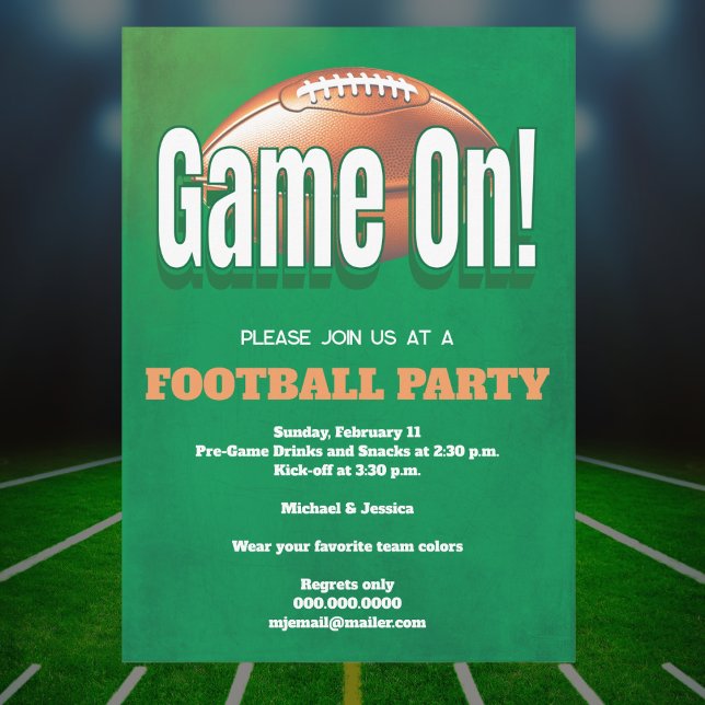 Invitation Football Game Party (Get ready to kick off your football game party in style with our Football Game Party Invitation. )
