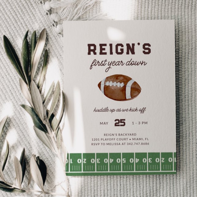 Invitation Football garçon première année bas 1er anniversair (Créateur téléchargé)