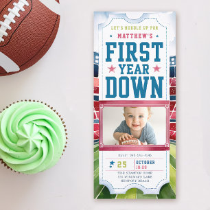 Invitation Football Jeu Ticket Sports Boy Photo 1er Anniversa