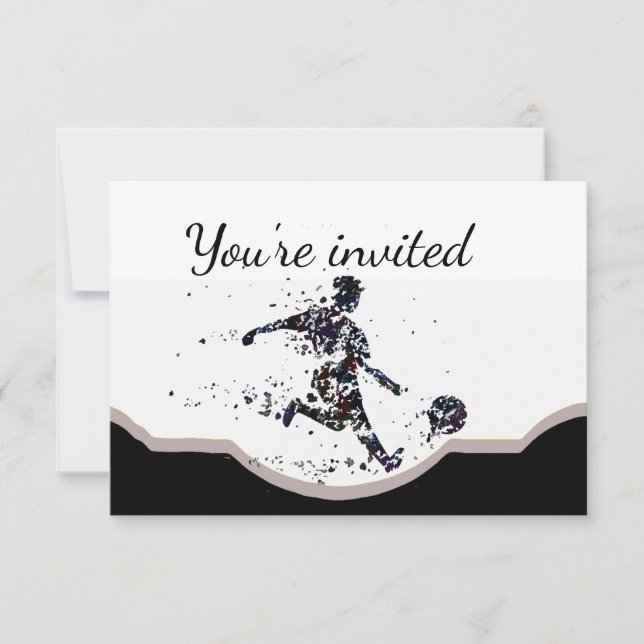 Invitation Football Joueur Sport Anniversaire (Devant)