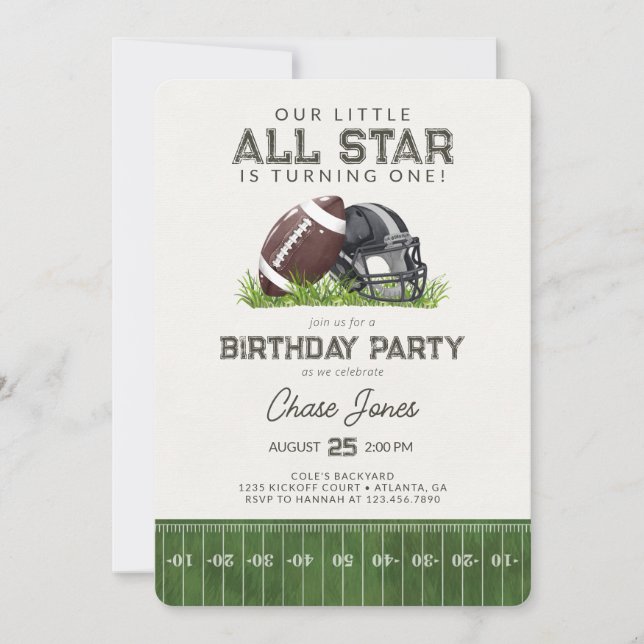 Invitation Football Little All Star Baller Anniversaire (Devant)
