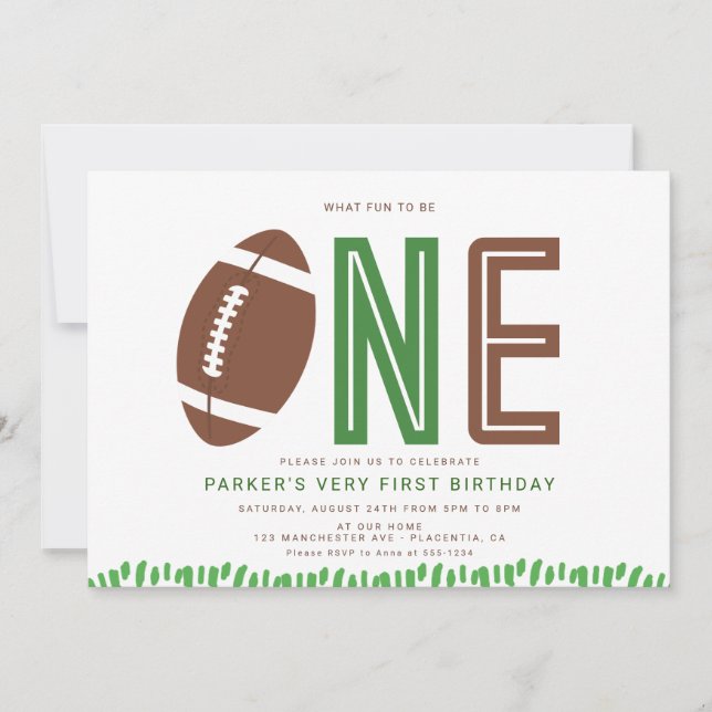 Invitation Football minimal Premier BIrthday Party Sports (Devant)