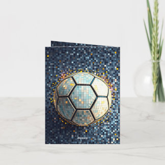 Invitation Football Mosaïque Bleu Art Abstrait Coupe du Monde