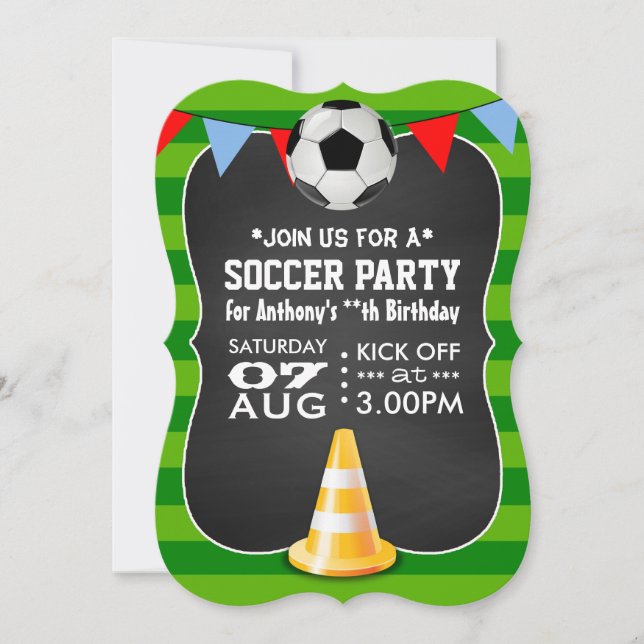 Invitation Football ou Football Party Chalkboard (Devant)