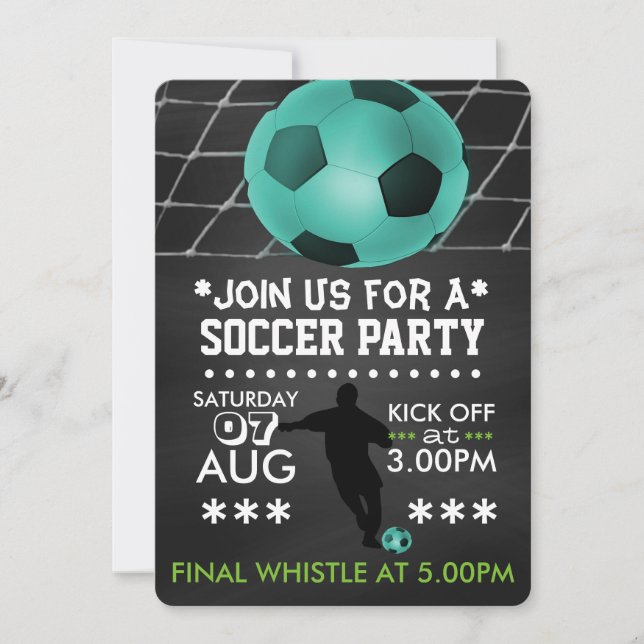 Invitation Football ou Football Party Chalkboard (Devant)