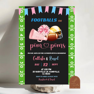 Invitation Football ou Pom Poms Révélation de genre