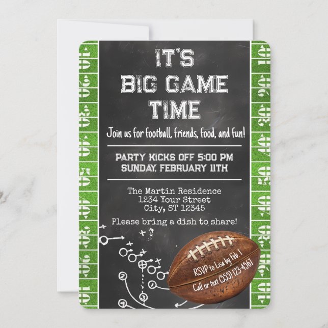 Invitation Football Party Big Game Bowl (Devant)