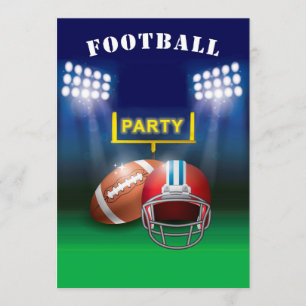 Invitation Football Party Gridiron droits et terrain