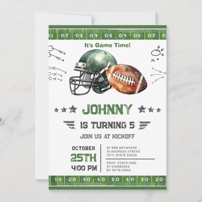 Invitation Football personnel Anniversaire (Devant)