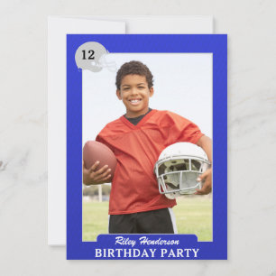 Invitation Football Photo Trading Card Anniversaire Invitatio