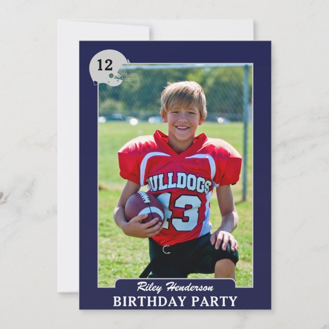 Invitation Football Photo Trading Card Anniversaire Invitatio (Devant)