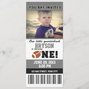 Invitation Football Premier anniversaire _ GRAY/NOIR