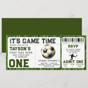 Invitation Football première année bas 1er anniversaire Bille
