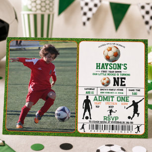 Invitation Football première année bas 1er anniversaire fête