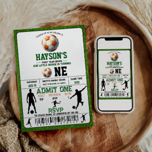 Invitation Football première année bas 1er anniversaire fête