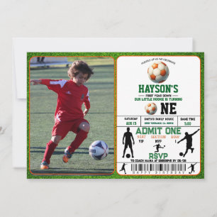 Invitation Football première année bas 1er anniversaire fête