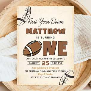 Invitation Football première année bas 1er anniversaire Invit