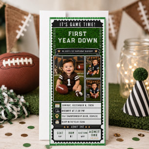 Invitation Football Première Année Down 1er Ticket Anniversai