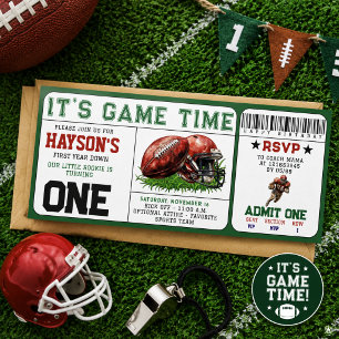 Invitation Football Première Année Ticket d'anniversaire 1èr