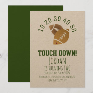 Invitation Football Sport TouchDown Tailging Anniversaire Kra