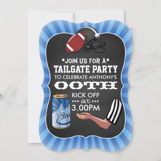 Invitation Football Tailgate fête d'anniversaire (Devant)
