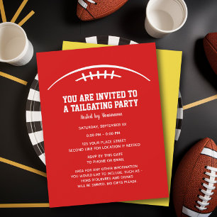 Invitation Football Tailgating Party - jaune rouge