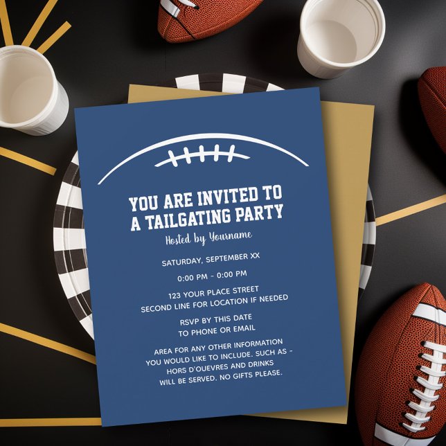 Invitation Football Tailgating Party - or bleu (Tailgating Party Invitation)