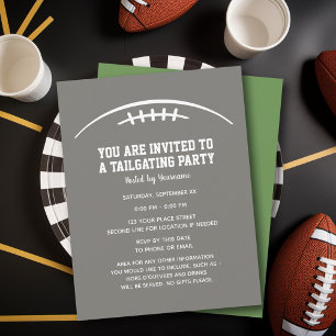 Invitation Football TailgParty - CAN EDIT COULEURS