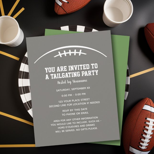 Invitation Football TailgParty - CAN EDIT COULEURS (Tailgating Party Invitation)
