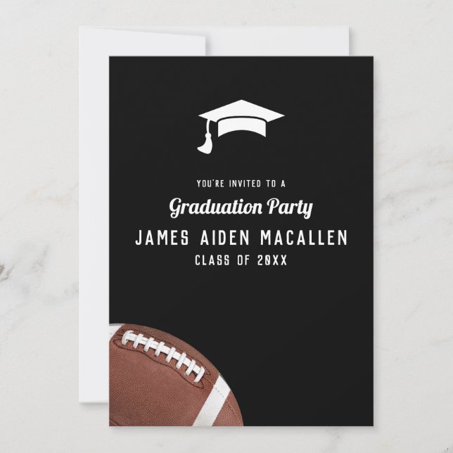 Invitation Football Thème Graduation Party (Devant)