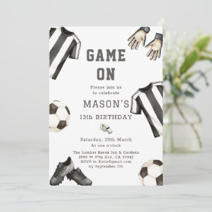 Invitation Football Thème Sportif Anniversaire Soccer Match U