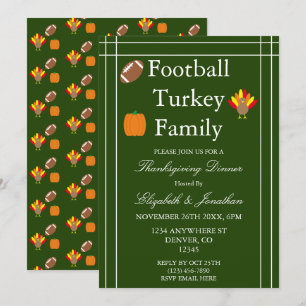 Invitation Football, Turquie, Thanksgiving en famille