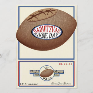 Invitation Football vintage Field Pass Bar Mitzvah