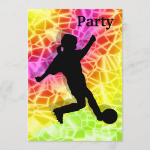 Invitation Footballeur sur l'invitation fluorescent de