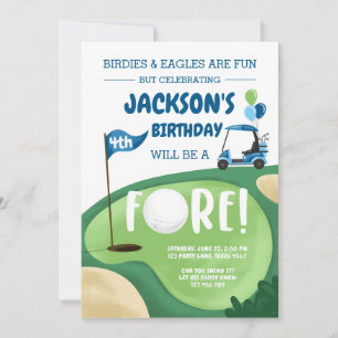 Invitation FORE Golf Boy Quatrième anniversaire Parc Tee Golf