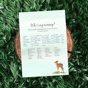 Invitation Forest Adventure Who's My Maman Deers Baby Game