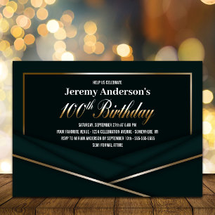 Invitation Forest Green 100e fête d'anniversaire