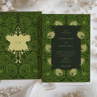 Forest Green et Antique Gold Mariage baroque