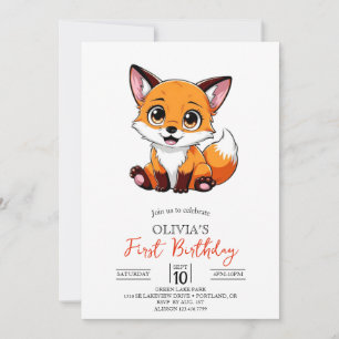 Invitation Forest Magic Digital Fox 1er anniversaire