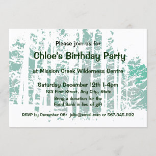 Invitation Forest Wilderness Outdoor Park Anniversaire