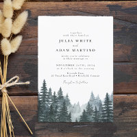 Forest Winter Pines Wedding Invite