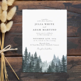 Invitation Forest Winter Pines Wedding Invite