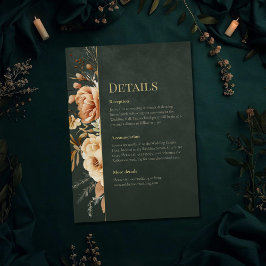 Invitation Forest Witch Green Floral Wedding Details Card