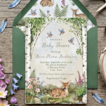 Forêt aux Cerfs et Faon Shower Bébé Mixte