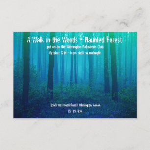 Invitation Forêt bleue mystérieuse - 3x5 a hanté l'invitation